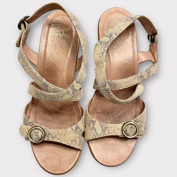 DANSKO JULIE Ladies Taupe Snakeskin Sandals Size EU 41  (#1464 ) US 10.5-11 - Picture 6 of 8